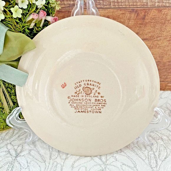 Johnson Brothers Bread Plate 6” Old Granite Jamestown Brown Retired - Picture 4 of 6